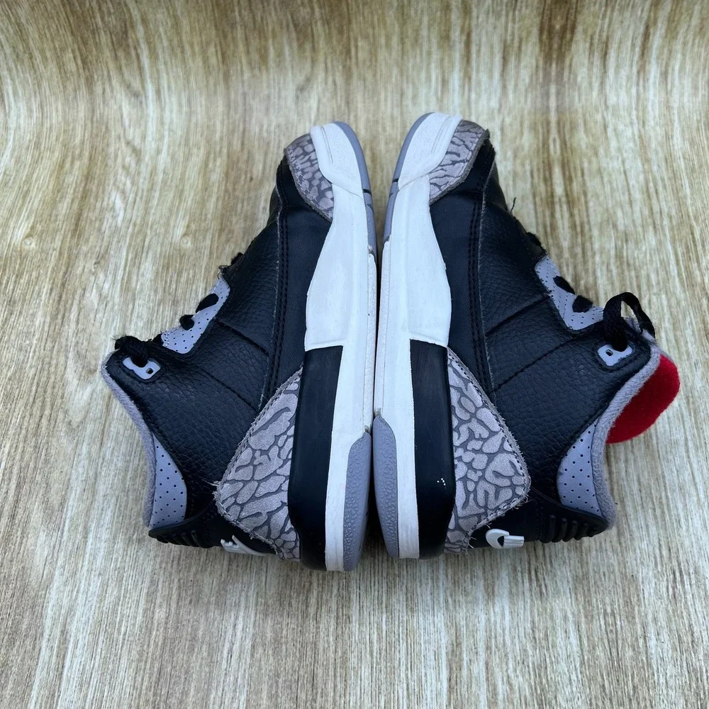 Nike Air Jordan 3 Retro Kid's Size 10C Black Cement Grey Shoes DM0968-010